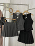 Women Vest With Pleated Skirts Co-Ord Sets